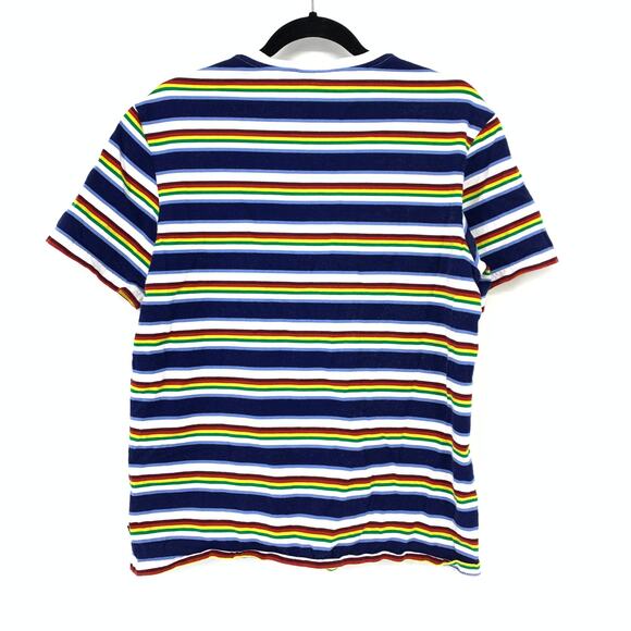 HUF Men's Size L Graphic T-Shirt Rainbow Striped Short Sleeves Multicolor *READ - Picture 2 of 7